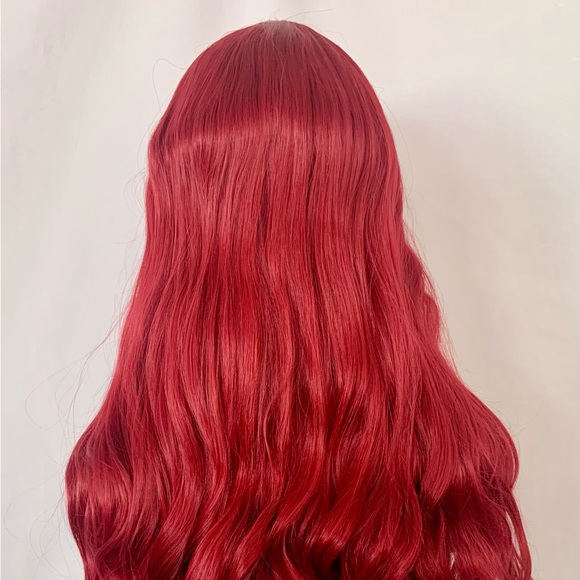 Long Gorgeous Vibrant Red Premium Fiber “Put On & Go” Wig with Bangs 🥰 - Picture 12 of 13